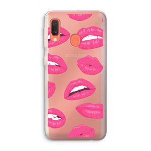 CaseCompany Bite my lip: Samsung Galaxy A20e Transparant Hoesje