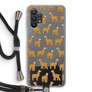 CaseCompany Alpacas: Samsung Galaxy A32 5G Transparant Hoesje met koord