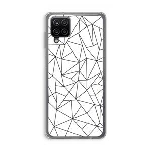 CaseCompany Geometrische lijnen zwart: Samsung Galaxy A12 Transparant Hoesje