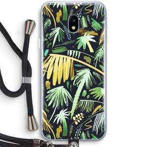CaseCompany Tropical Palms Dark: Samsung Galaxy J3 (2017) Transparant Hoesje met koord