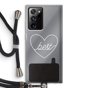 CaseCompany Best heart pastel: Samsung Galaxy Note 20 Ultra / Note 20 Ultra 5G Transparant Hoesje met koord