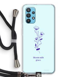 CaseCompany Bloom with grace: Samsung Galaxy A32 4G Transparant Hoesje met koord