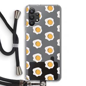 CaseCompany Bacon to my eggs #1: Samsung Galaxy A32 5G Transparant Hoesje met koord