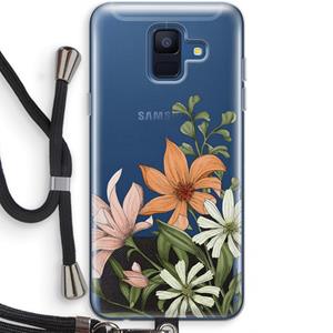 CaseCompany Floral bouquet: Samsung Galaxy A6 (2018) Transparant Hoesje met koord