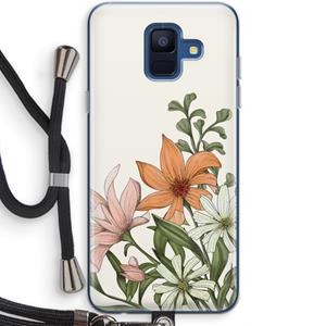 CaseCompany Floral bouquet: Samsung Galaxy A6 (2018) Transparant Hoesje met koord