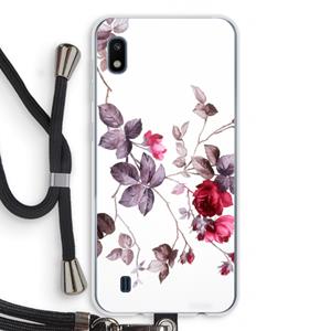 CaseCompany Mooie bloemen: Samsung Galaxy A10 Transparant Hoesje met koord