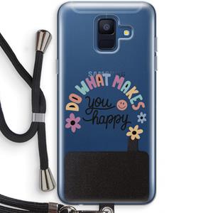 CaseCompany Happy days: Samsung Galaxy A6 (2018) Transparant Hoesje met koord