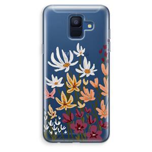 CaseCompany Painted wildflowers: Samsung Galaxy A6 (2018) Transparant Hoesje