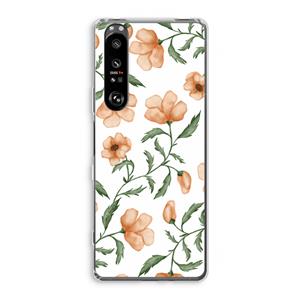 CaseCompany Peachy flowers: Sony Xperia 1 III Transparant Hoesje