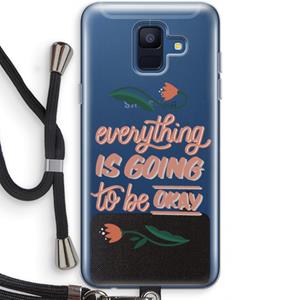 CaseCompany Optimistic flower girl: Samsung Galaxy A6 (2018) Transparant Hoesje met koord