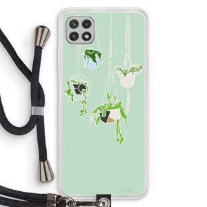 CaseCompany Hang In There: Samsung Galaxy A22 4G Transparant Hoesje met koord