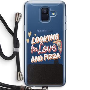 CaseCompany Pizza is the answer: Samsung Galaxy A6 (2018) Transparant Hoesje met koord