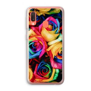 CaseCompany Neon bloemen: Samsung Galaxy A20e Transparant Hoesje