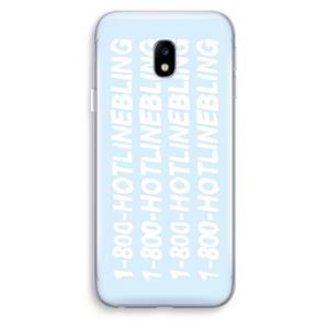 CaseCompany Hotline bling blue: Samsung Galaxy J3 (2017) Transparant Hoesje