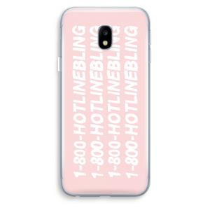 CaseCompany Hotline bling pink: Samsung Galaxy J3 (2017) Transparant Hoesje