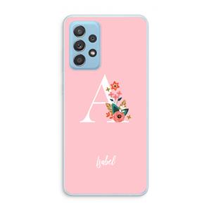 CaseCompany Pink Bouquet: Samsung Galaxy A73 Transparant Hoesje