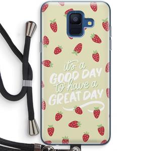 CaseCompany Don't forget to have a great day: Samsung Galaxy A6 (2018) Transparant Hoesje met koord