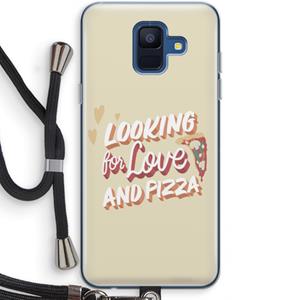 CaseCompany Pizza is the answer: Samsung Galaxy A6 (2018) Transparant Hoesje met koord