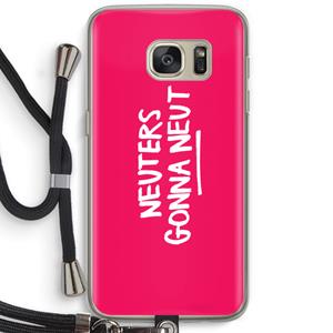 CaseCompany Neuters (roze): Samsung Galaxy S7 Transparant Hoesje met koord