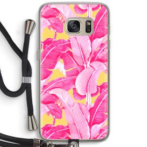 CaseCompany Pink Banana: Samsung Galaxy S7 Transparant Hoesje met koord
