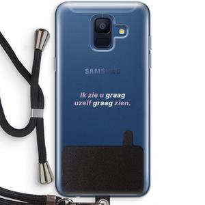 CaseCompany uzelf graag zien: Samsung Galaxy A6 (2018) Transparant Hoesje met koord
