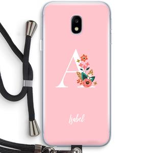 CaseCompany Pink Bouquet: Samsung Galaxy J3 (2017) Transparant Hoesje met koord