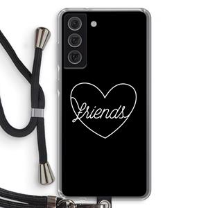 CaseCompany Friends heart black: Samsung Galaxy S21 FE Transparant Hoesje met koord