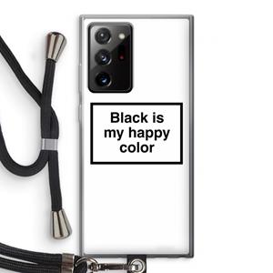 CaseCompany Black is my happy color: Samsung Galaxy Note 20 Ultra / Note 20 Ultra 5G Transparant Hoesje met koord