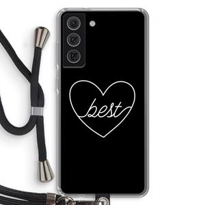 CaseCompany Best heart black: Samsung Galaxy S21 FE Transparant Hoesje met koord