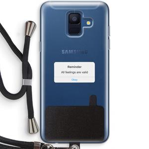 CaseCompany Reminder: Samsung Galaxy A6 (2018) Transparant Hoesje met koord