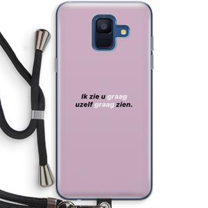 CaseCompany uzelf graag zien: Samsung Galaxy A6 (2018) Transparant Hoesje met koord