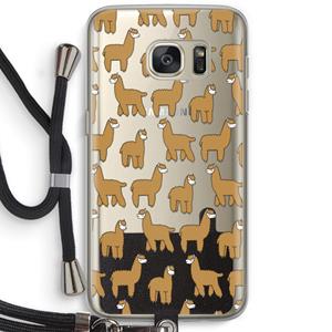CaseCompany Alpacas: Samsung Galaxy S7 Transparant Hoesje met koord