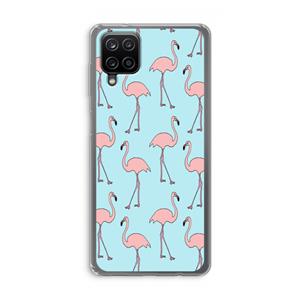 CaseCompany Anything Flamingoes: Samsung Galaxy A12 Transparant Hoesje