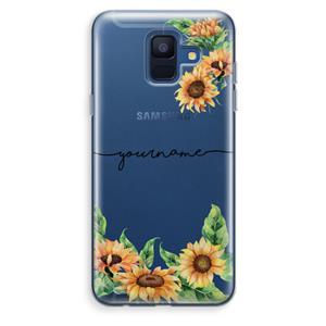 CaseCompany Zonnebloemen: Samsung Galaxy A6 (2018) Transparant Hoesje