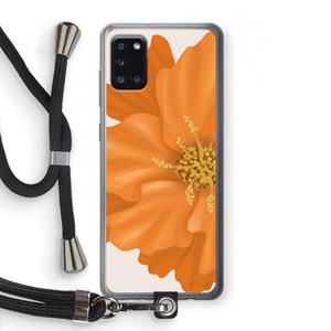 CaseCompany Orange Ellila flower: Samsung Galaxy A31 Transparant Hoesje met koord