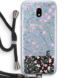 CaseCompany Sierlijke bloemen: Samsung Galaxy J3 (2017) Transparant Hoesje met koord