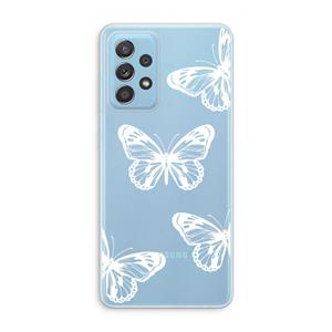 CaseCompany White butterfly: Samsung Galaxy A73 Transparant Hoesje
