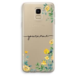 CaseCompany Gele bloemen: Samsung Galaxy J6 (2018) Transparant Hoesje