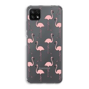CaseCompany Anything Flamingoes: Samsung Galaxy A22 5G Transparant Hoesje