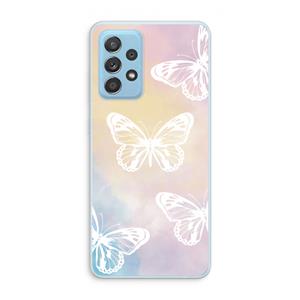CaseCompany White butterfly: Samsung Galaxy A73 Transparant Hoesje