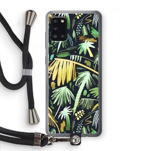 CaseCompany Tropical Palms Dark: Samsung Galaxy A31 Transparant Hoesje met koord