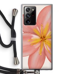 CaseCompany Pink Ellila Flower: Samsung Galaxy Note 20 Ultra / Note 20 Ultra 5G Transparant Hoesje met koord
