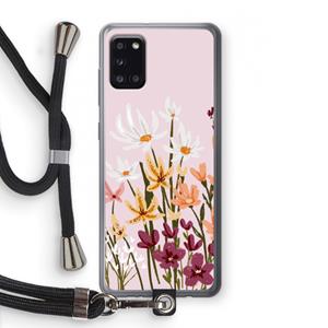 CaseCompany Painted wildflowers: Samsung Galaxy A31 Transparant Hoesje met koord