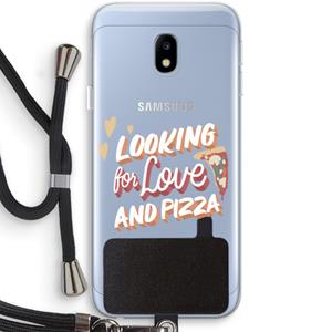 CaseCompany Pizza is the answer: Samsung Galaxy J3 (2017) Transparant Hoesje met koord