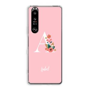 CaseCompany Pink Bouquet: Sony Xperia 1 III Transparant Hoesje