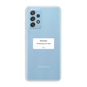CaseCompany Reminder: Samsung Galaxy A73 Transparant Hoesje