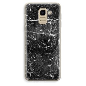 CaseCompany Zwart marmer: Samsung Galaxy J6 (2018) Transparant Hoesje