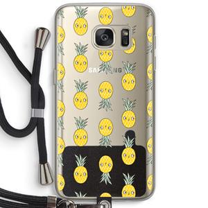 CaseCompany Ananas: Samsung Galaxy S7 Transparant Hoesje met koord