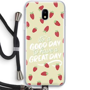 CaseCompany Don't forget to have a great day: Samsung Galaxy J3 (2017) Transparant Hoesje met koord