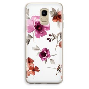 CaseCompany Geschilderde bloemen: Samsung Galaxy J6 (2018) Transparant Hoesje